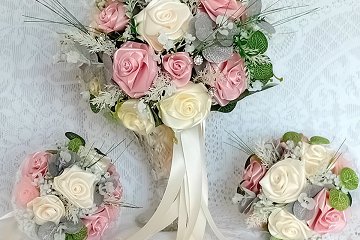 Ellenbury Ribbon Roses wedding Bouquets 