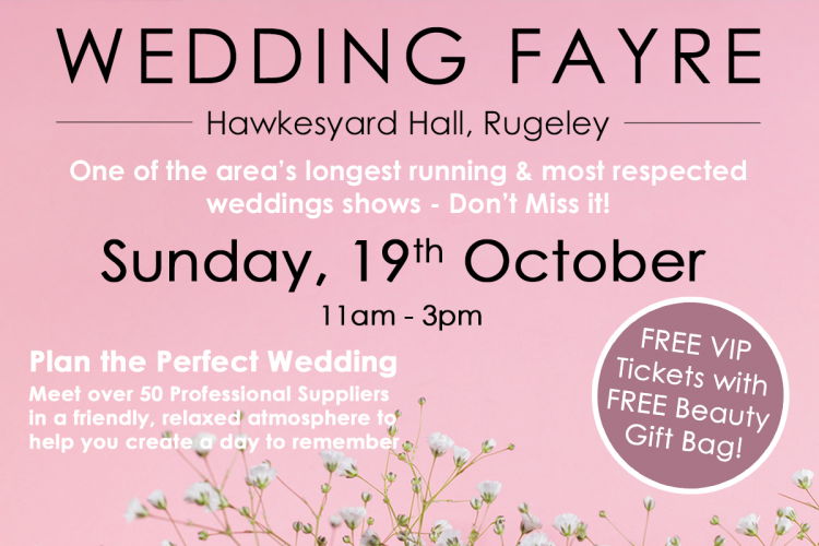 Wedding Show at Hawkesyard Hall in Rugeley - 19th October 2025