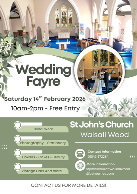 St John's Church Walsall Wood Wedding Fayre  - 14th February 2026