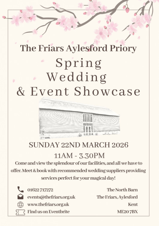 The Friars Aylesford Priory Spring Wedding & Event Showcase - 22nd March 2026