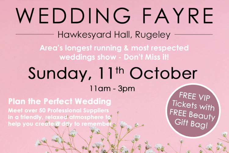 Wedding Show - Hawkesyard Hall, Rugeley - 11th October 2026 - 11th October 2026