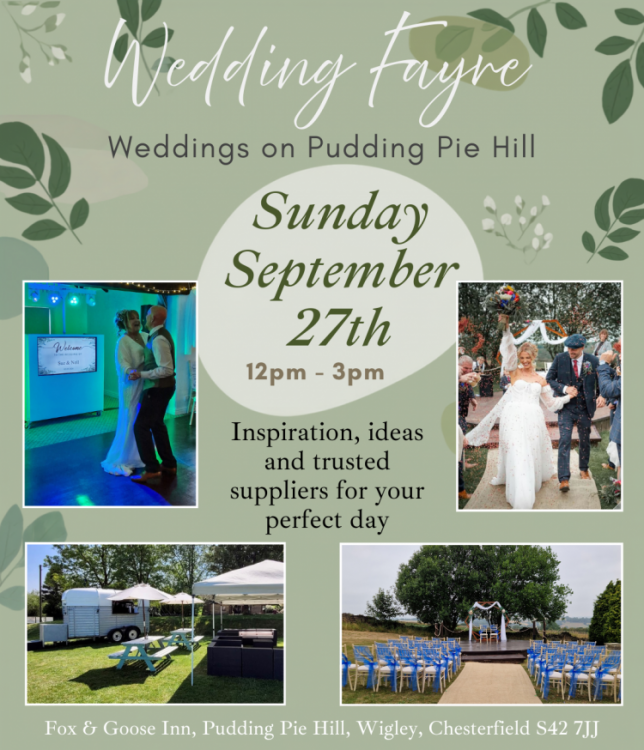 Weddings on Pudding Pie Hill at The Fox & Goose Inn  - 27th September 2026