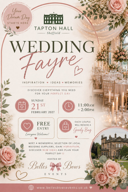 Tapton Hall Sheffield Wedding Fayre - 21st February 2027