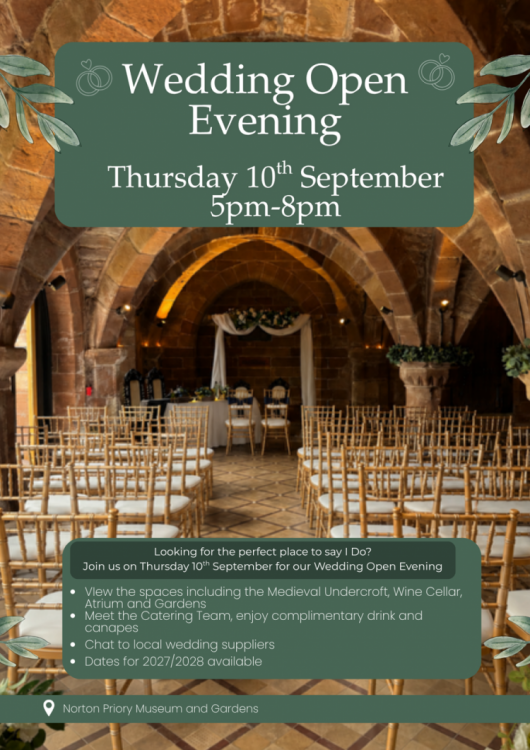 Norton Priory Museum & Gardens Wedding Open Evening - 10th September 2026