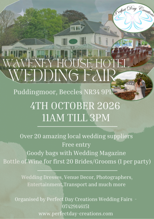 Waveney House Hotel, Wedding Fair by Perfect Day Creations - 4th October 2026