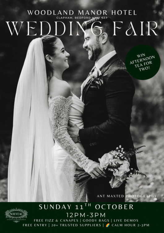 Autumn Wedding Fair at Woodland Manor Hotel, Bedford - 11th October 2026