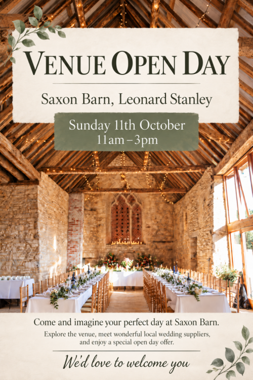 Saxon Barn Venue Open Day - 11th October 2026