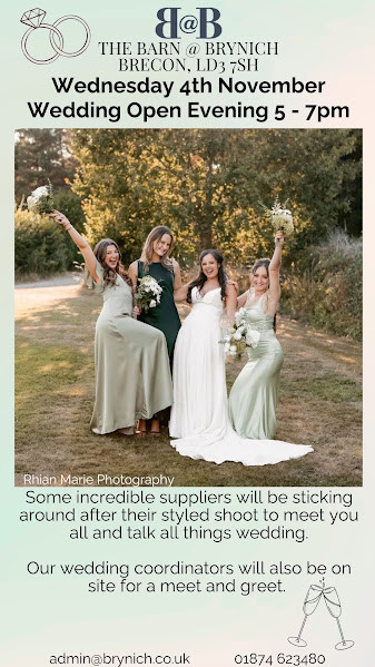Barn at Brynich Wedding Open Evening with suppliers - 4th November 2026
