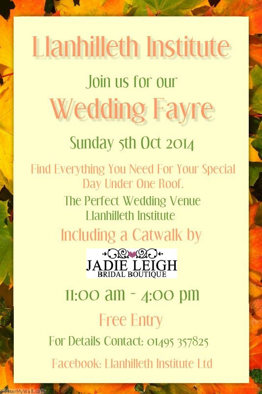 Llanhilleth Institute Wedding Fayre - 5th October 2014