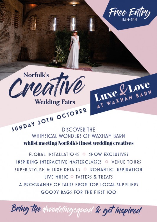 Norfolk's Creative Wedding Fair at Waxham Barn 20th October 2019