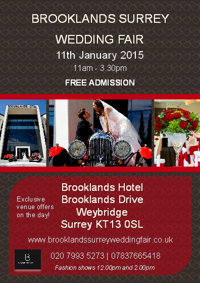 Brooklands Surrey Wedding Fair  - 11th January 2015